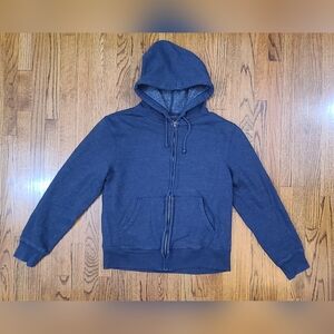 J.Crew Authentic Fleece Zip Up Hoodie Adult Medium Navy Blue Sweatshirt